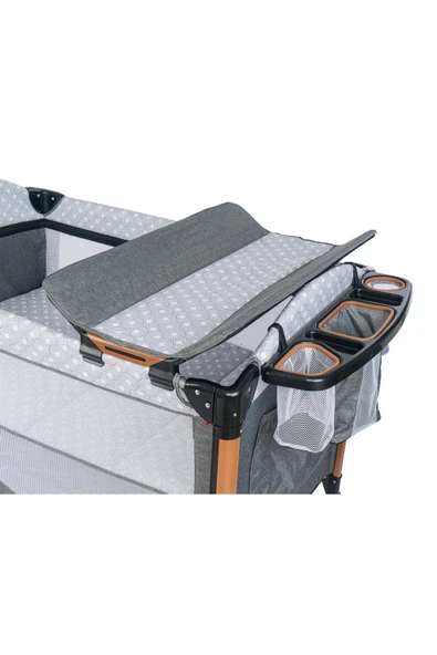 Mamma Luxury Alüminyum Anne Yanı Organizerli Dönenceli Park Yatak Beşik 70 x 110 cm. - 6