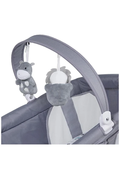 TURHAN BEBE Uzaktan kumandalı Müzikli Dönenceli Farklı Yönlerde Sallanır Otomatik Beşik - 6