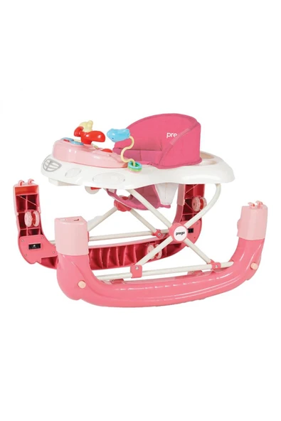 TURHAN BEBE 3 Kademe Müzikli Atlı Karıncalı Mama Tablalı Bebeğin İlgisini Çekecek Çıngıraklı Oyuncaklı Yürüteç - 4