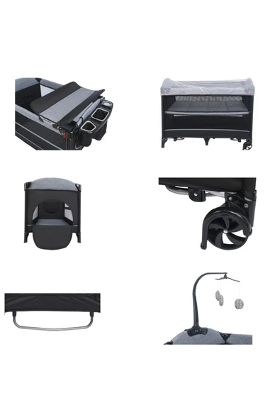 Mamma Ultimate Anne Yanı Organizerli Dönenceli Park Yatak Beşik 70 x 110 cm. - 5