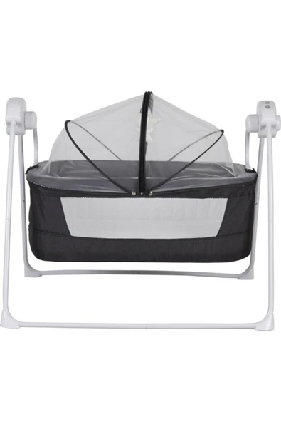 Sunny Baby Yeni Sezon Poky 9146 Caretta Elektrikli Ve Pilli Otomatik Sallanan Bebek Beşik-füme Siyah - 2
