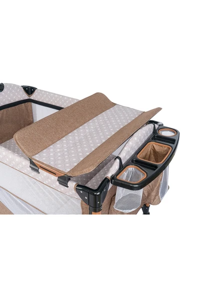 Mamma Luxury Alüminyum Anne Yanı Organizerli Dönenceli Park Yatak Beşik 70 x 110 cm. - 6