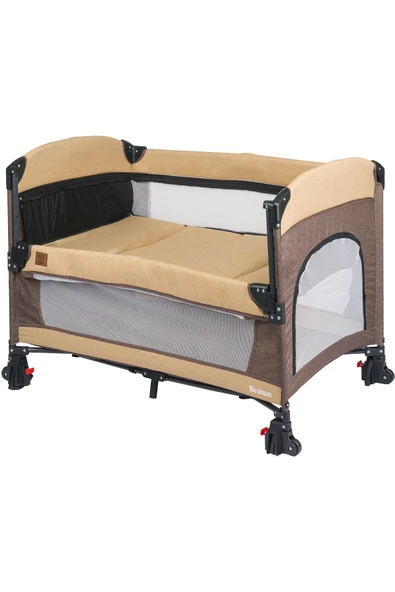 Mamma Maximum Anne Yanı Organizerli Dönenceli Cibinlikli Park Yatak Beşik 70 x 110 cm. - 3