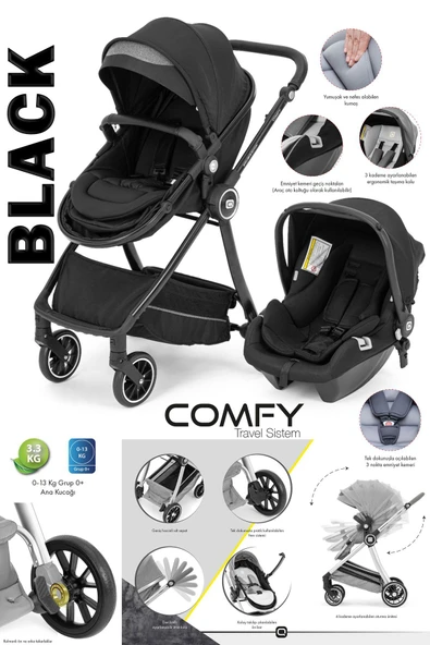 Comfy Turhan Bebe Travel Süspansiyonlu Bebek Arabası Turhan Bebe ürün görseli