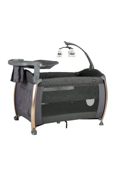 Prego Poky Panama Oyun Parkı Bebek Park Yatak 76x110 Cm Yatak Grı-8038 Yeni Sezon