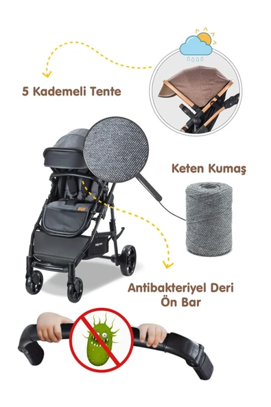 Baby Care Bora Cross - Travel Sistem Bebek Arabası - 3