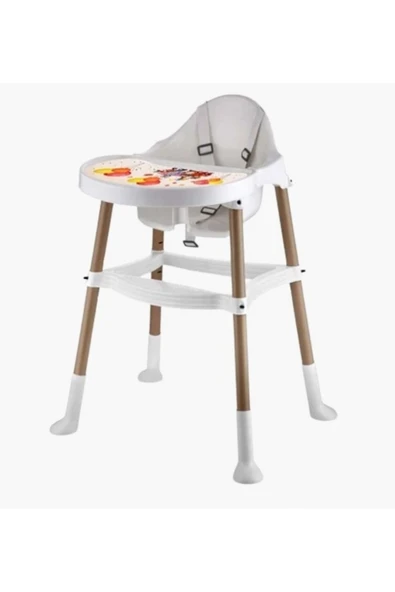 TURHAN BEBE Emniyet Kemerli Kaymaz Tabanlı Çıkarılabilir Mama Tablalı Mama Sandalyesi