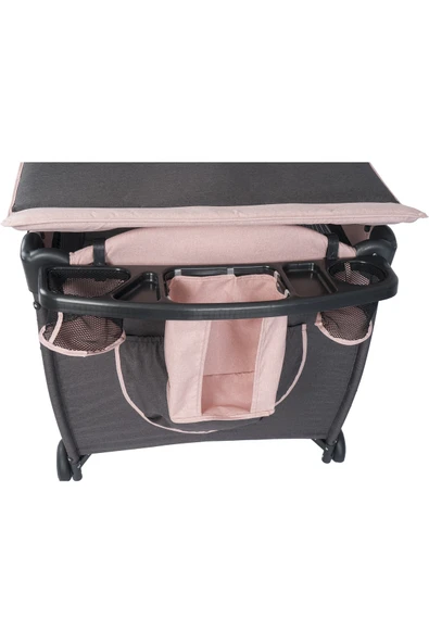 TURHAN BEBE Comfort Oyun Park Beşik Sallanır Cibinlikli Oyuncaklı Alt Açması - 2