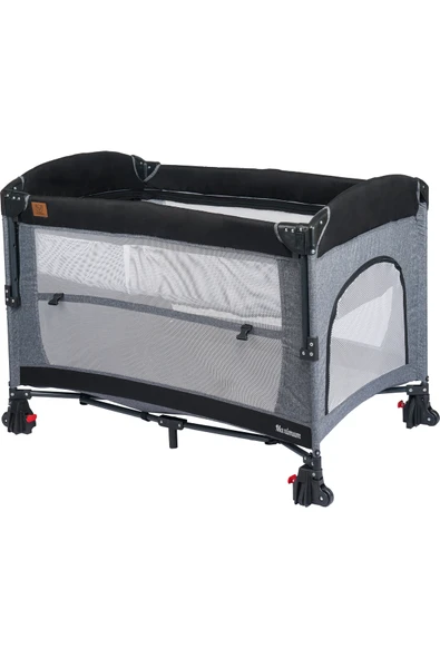 Mamma Maximum Anne Yanı Organizerli Dönenceli Cibinlikli Park Yatak Beşik 70 x 110 cm. - 7