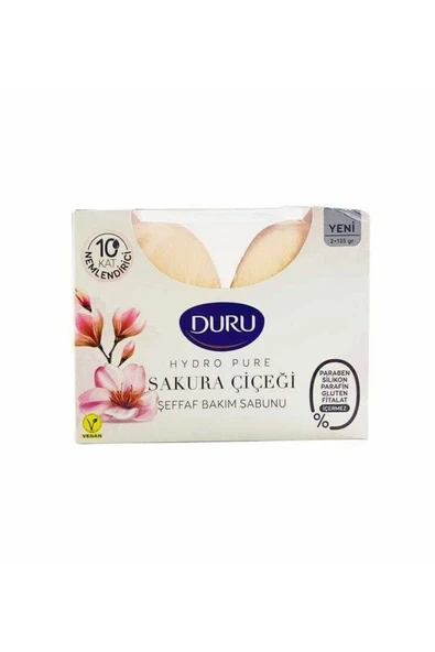 Duru Hydro Pure Sakura Çiçeği Şeffaf Cilt Bakım Sabunu 2x135g - 1