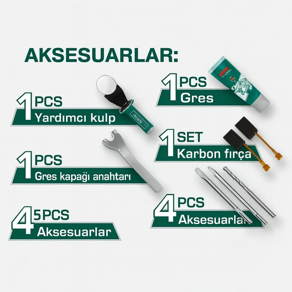 Total TH1163855 1600W SDS Max 6 Kg Kırıcı Delici Darbeli Matkap Hilti Çekiç Güçlü Beton Kırma Delme - Resim 2