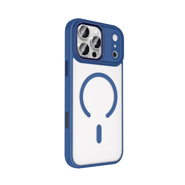 iPhone 17 Pro Kılıf Wireless Şarj Özellikli Zore Krom M-safe Silikon Kapak - Siyah - Resim 5