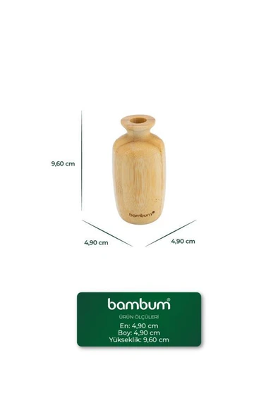 Bambum Lodi - Bambu Vazo 9,6*4,9cm - Resim 4