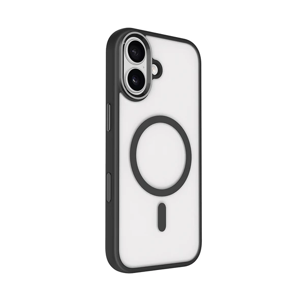 iPhone 17 Kılıf Wireless Şarj Özellikli Zore Krom M-safe Silikon Kapak - Desert Gold - Resim 5