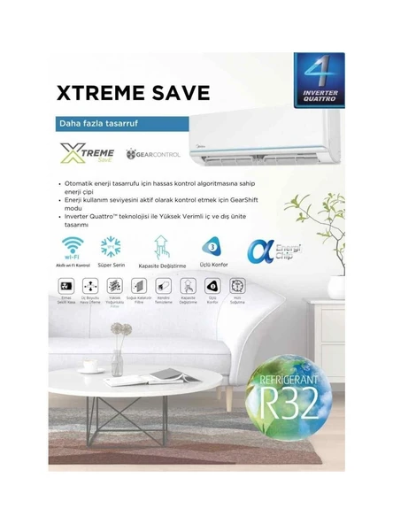 Midea Xtreme Save AG2Eco-12NXD0-I 12000 BTU Duvar Tipi Inverter Klima - Resim 2