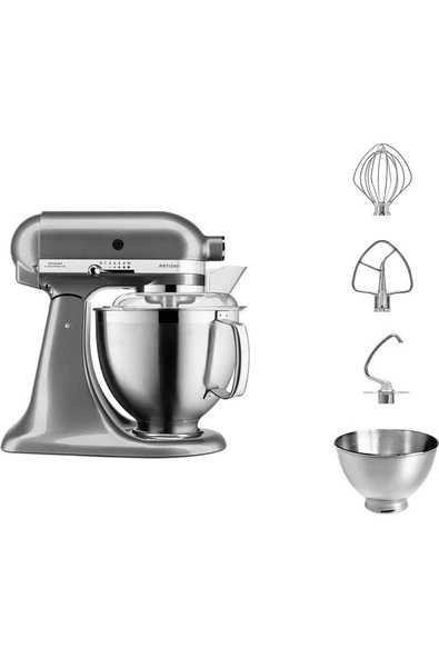 KitchenAid Artisan 5KSM185PSEMS 300 W 4.8 lt Medallion Silver Hamur Yoğurma Makinesi - 6
