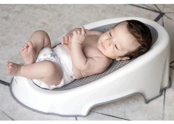 Soft Bebek Banyo Küveti Silikon Fileli, 9 Kg Taşıma Kapasiteli Banyo Oturağı - Resim 2