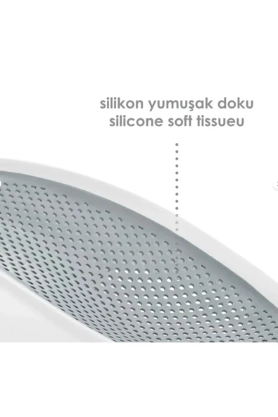 Soft Bebek Banyo Küveti Silikon Fileli, 9 Kg Taşıma Kapasiteli Banyo Oturağı - Resim 3