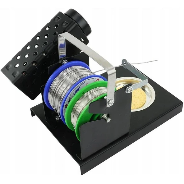 Havya Sehpası - Havya Standı LTJ217 Metal Lehim Makara ve Kalem Havya Tutuculu 110x160 mm Süngerli - 5