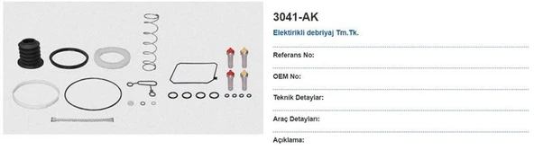Mercedes Truck Elektrikli Havalı Debriyaj Merkezi Tamır Takımı Mercedes Axor 1840 Otomatık Sanzıman - May 3041-Ak ürün görseli 1