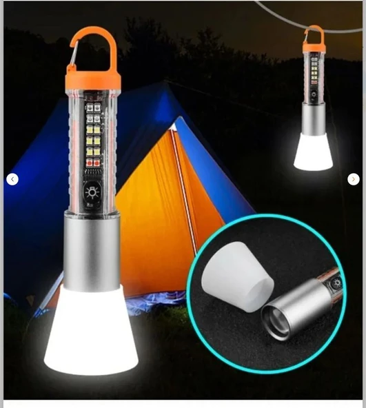 TYPE-C ŞARJLI SUYA DAYANIKLI - ZOOMLU - LEDLİ EL FENER pil dahil ürün görseli 1