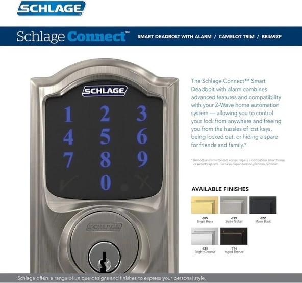 SCHLAGE Z-Wave Plus Connect Akıllı Kilit - Resim 2