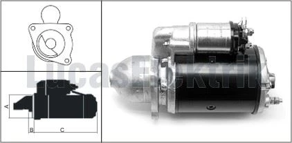 İs Makınası Truck Mars Motoru 12v 2,8kw 10 Dis M127 Yukl,3cx 4cx - Lucas 27518 ürün görseli 1