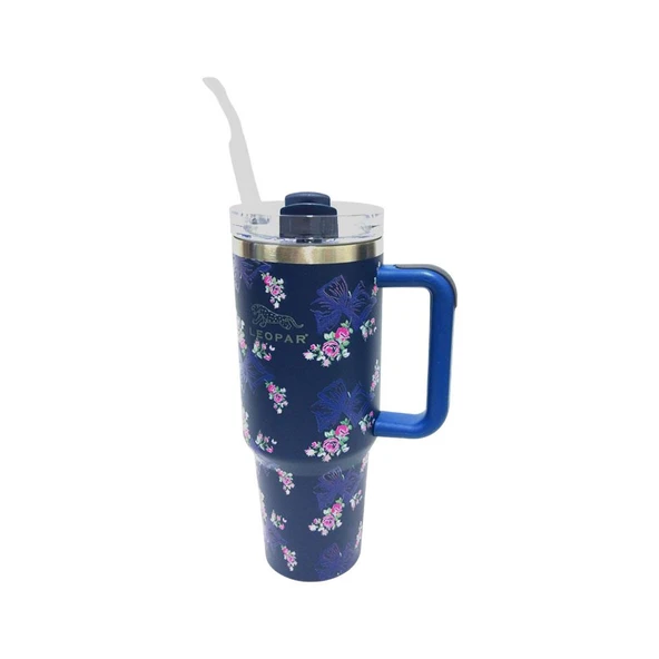 Cooker YK1549 Pipetli 1,2 lt Çelik Bardak Termos Lacivert