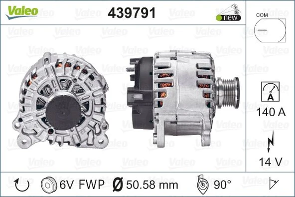 Vag Alternator 140a 14v Amarok Crafter 30 50 Transporter V 2,0 09> - Valeo 439791 - Resim 1