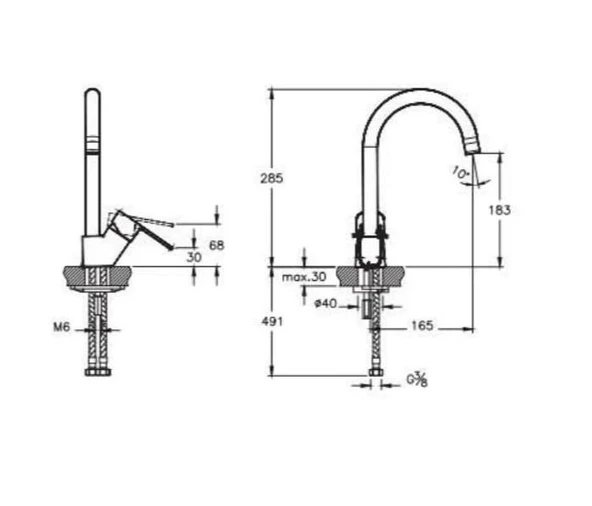 Artema Nora S Banyo Bataryası + Lavabo Bataryası + Eviye Bataryası + Doppo Siena Lux Tepe Duş Sistemi - Resim 7