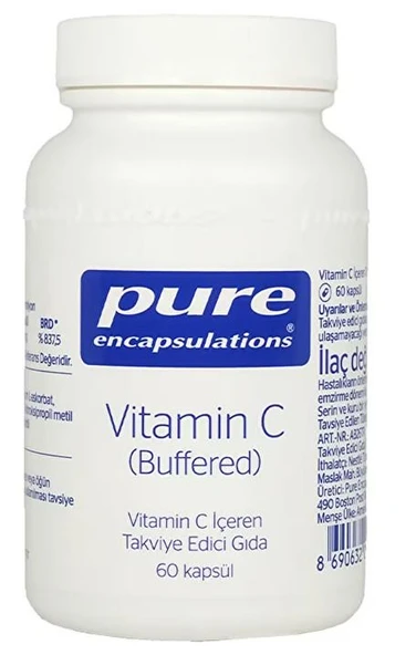 Pure Encapsulations Vitamin C Buffered 60 Kapsül ürün görseli