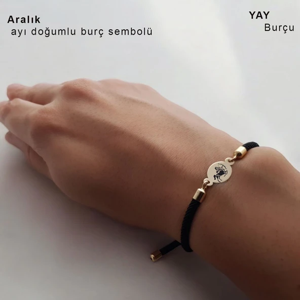 Burca Özel Oval Figürlü Siyah İpek Örgülü 14 Ayar Altın Plakalı Hediye Bileklik-320 - Resim 2