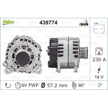 Vag Alternator 12v 230a Porsche Cayenne 3,0d Touareg 11>14 - Valeo 439774 - Resim 1