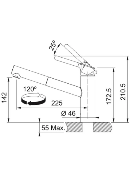 Franke Orbit Doccia Krom Spiralli Mutfak Bataryası - 2