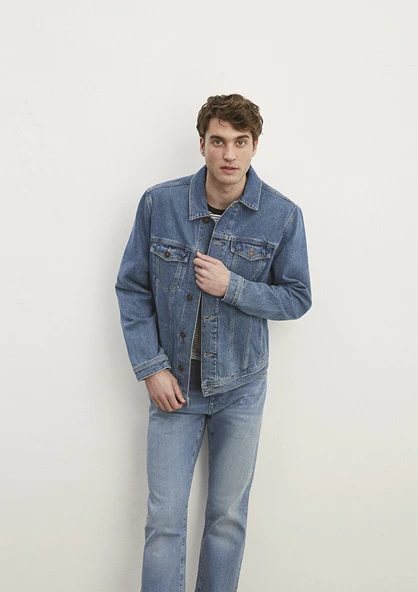 Mavi Erkek Oversize Denim Ceket - Günlük Stil