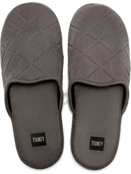 TWIGY TW BAKO GRİ ERKEK SESSİZ TABAN EV TERLİK 41/46 - 3