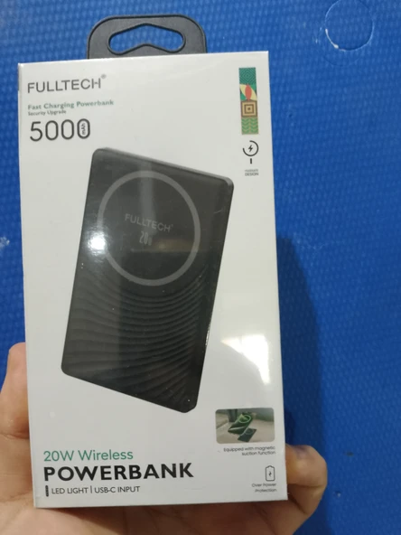 FP14 5000 mAh 20WATT Usb-C LED Işıklı Wireless Slim Taşınabilir Kablosuz Powerbank - Resim 3