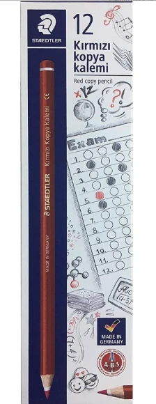 Staedtler Kırmızı Kopya Kalemi 12 Li (1 Paket 12 Adet)