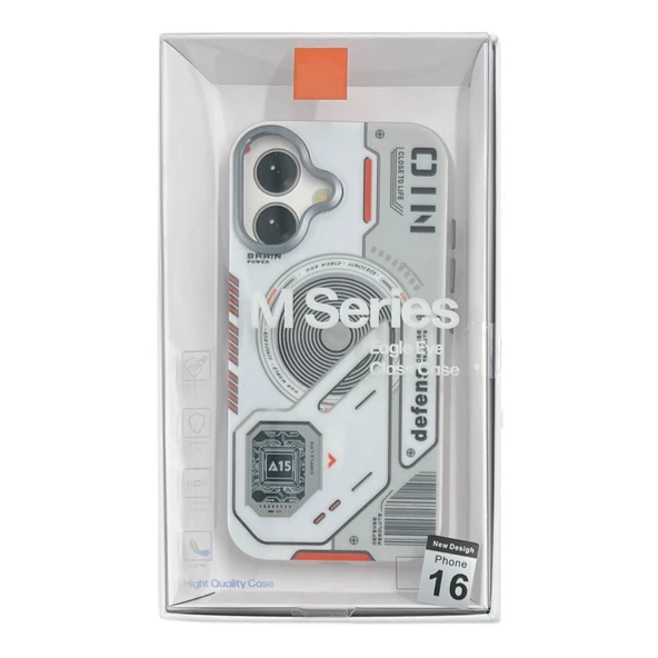iPhone 16 Uyumlu Nio Magsafe Matte Armor Kılıf (Beyaz) - 3