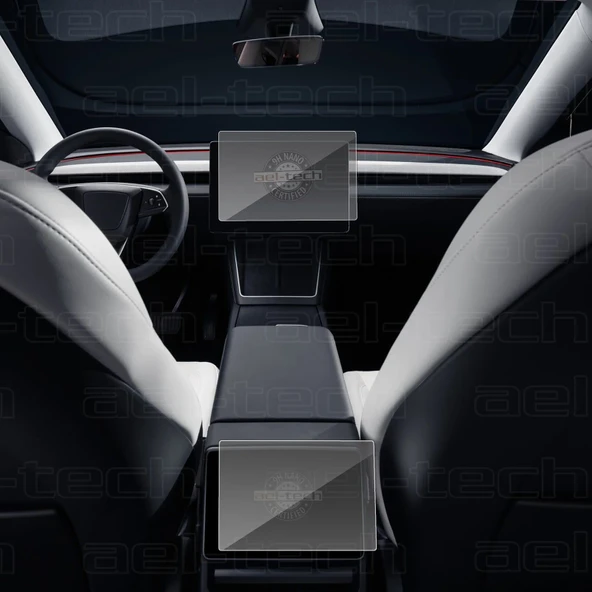 Tesla Model Y 2025 15,4 inc Navigasyon ve Arka Yolcu Ekran uyumlu Nano Koruyucu 2li Set