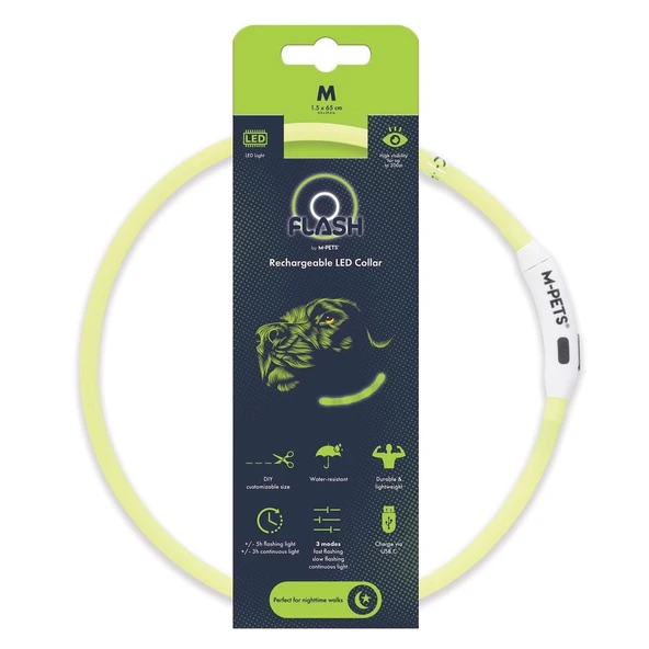 M-Pets Flash Led Boyun Tasma Yeşil (M) ürün görseli