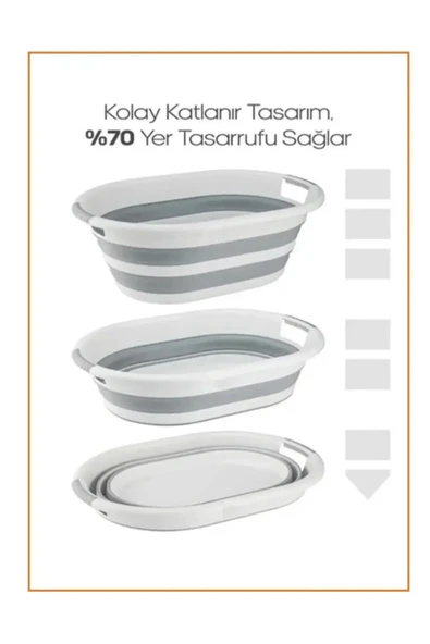 Katlanabilir Çamaşır Selesi 26 Litre, 55x40 cm, Yer Tasarruflu ve Taşınabilir ürün görseli 1