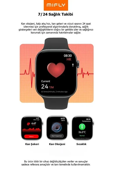 MIFLY S10 PRO SIYAH AKILLI SAAT - 3