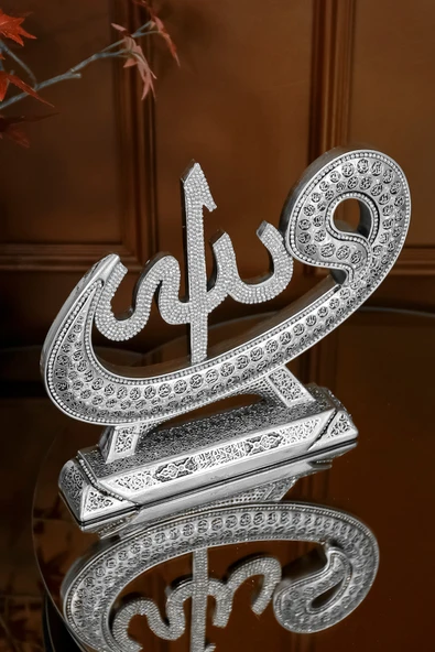 EV OFİS DEKORASYON DİNİ OBJE VAV ALLAH BİBLO SÜS - Resim 4