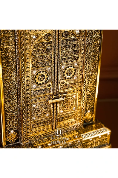 Dini Islami Manevi Hediye Lüks Islami Hediyelik Dekoratif Obje Model Kabe Kapısı Ayetel Kürsi Biblo - Resim 6