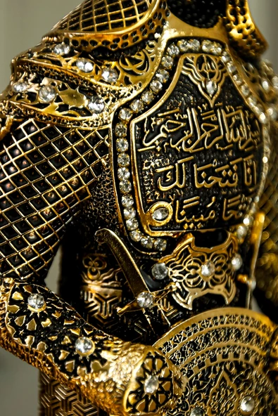 Ofis Hediyesi Ofis Dekor Biblo Osmanlı Zırh Asker Dekoratif Figür Armağan Obje Süs Dekorasyon - Resim 5