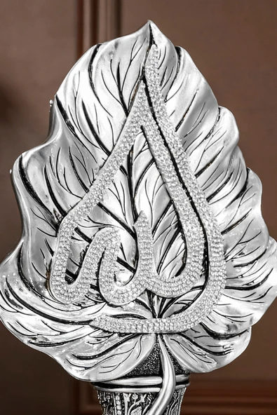 İKİLİ BİBLO SETİ HEDİYE LÜKS OBJE DEKORATİF YAPRAK ALLAH MUHAMMED SÜS - Resim 5