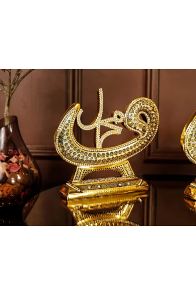 Dekoratif Ev Ürünleri Ev Ofis Salon Aksesuarı Dekorasyon Biblo Vav Allah Muhammed Esmaül Hüsna Set - Resim 6