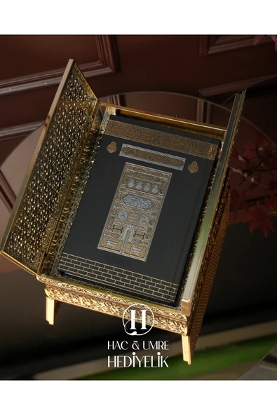 Kuran Kabı ve Kuranı Kerim | Lüks Kuran Saklama Kabı | Ayaklı Çift Kapaklı Kutulu Hediyelik Kuran - Resim 3