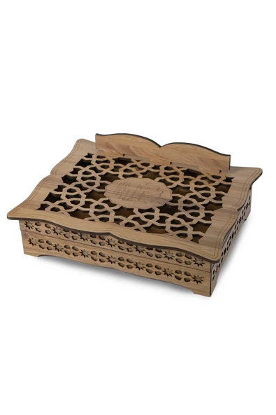 Ahşap Hediyelik Kuran Kutusu - Lüks Kuran Okuma Sehpası - Rahleli Ahşap Kuran Kutusu - Resim 2